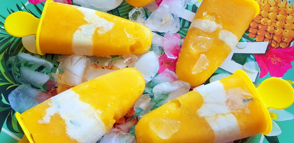 Mango kokos ijslollies